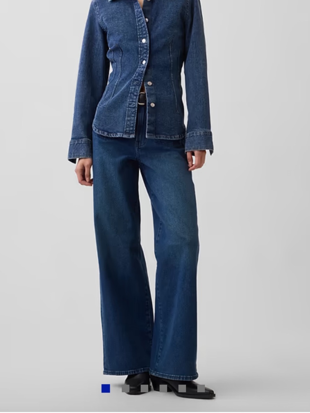 GAP Women's High Rise Stride Wide-Leg Jeans - Medium Blue Wash